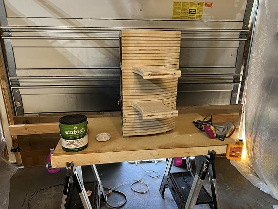 Primer, mask, and cabient on the table