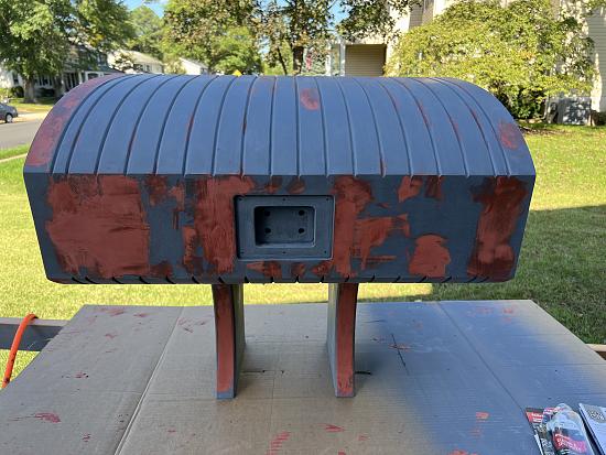 Polyfilly applied to the cabinet