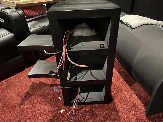 Turn cabinet sideways to install crossover
